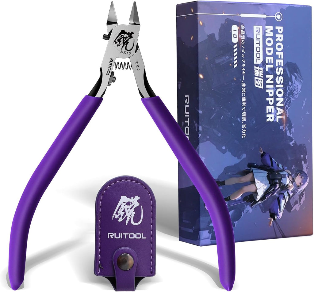 Model Nippers for Beginners, 4.7" Single Blade Nipper for Gunpla | Ultra-Thin CRV Single-Edge Gundam Model Tools