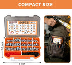 150PCS Grease Fittings Kit, SAE & Metric Grease Zerk Fittings with Caps