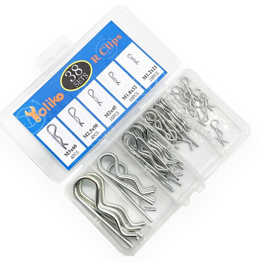 38 Pcs Hitch Pin Retaining Pins & Clips Assortment Kit