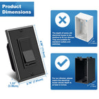 BESTTEN 2PK Dimmer Light Switch, Single Pole or 3-Way, Wallplate Included