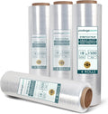 4 Rolls Clear Stretch Wrap Film 18” x 1500 feet Plastic Wrap for Moving, Packing, Shipping & Storage Heavy Duty
