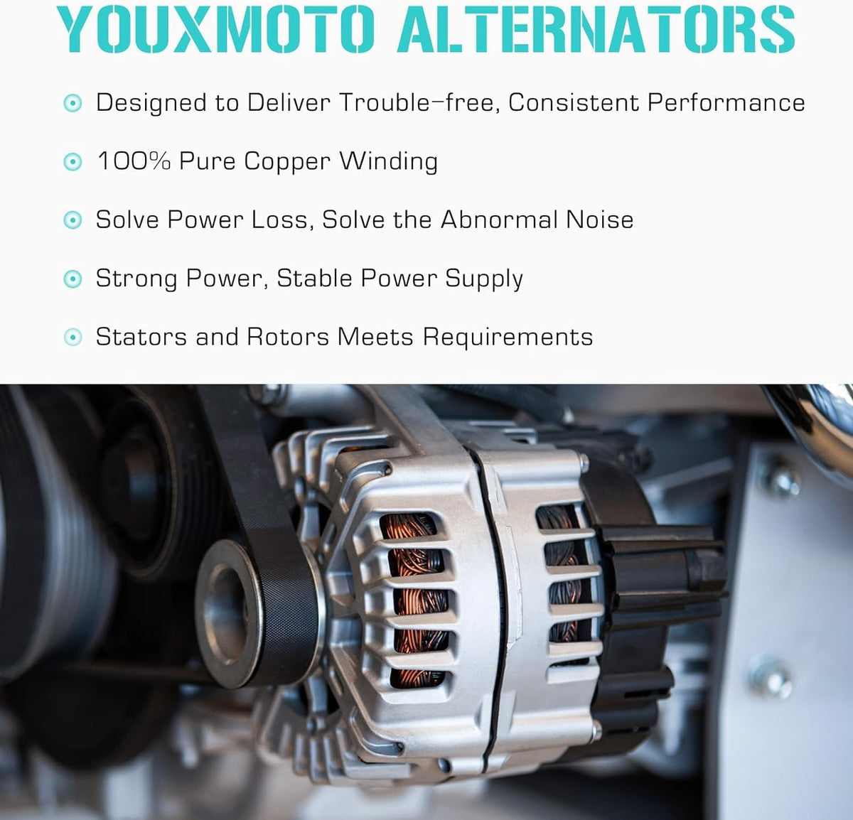 New Alternators 11385 Fit for Ford F-250 F-350 Super Duty 6.0L 2005 2006 2007, 5C3T-BA, 6C3T-BA, 6C3Z-10346-BBRM, AFD0131, 40014075