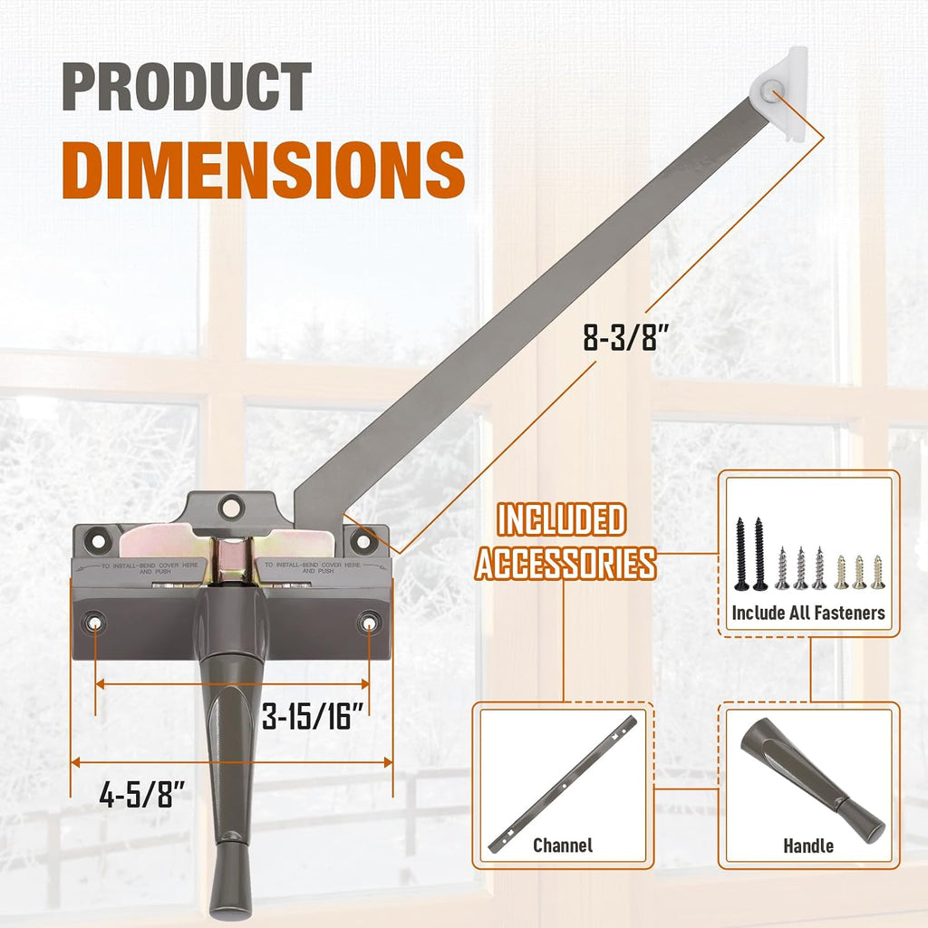 Touri Straight Arm Operator for Anderson Left Window Crank Replacement