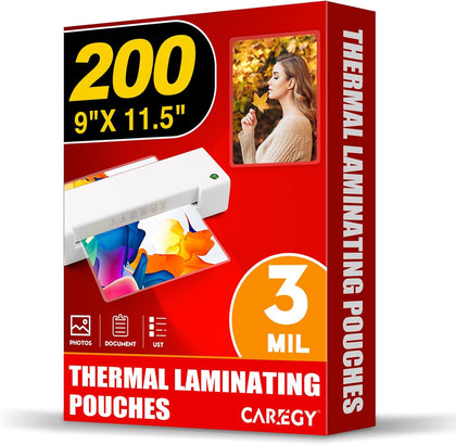 Thermal Laminating Pouches, Holds 8.5 x 11 Inch Sheets,200 Pack | 3 Mil, 9 x 11.5 Inches Lamination Sheet Paper for