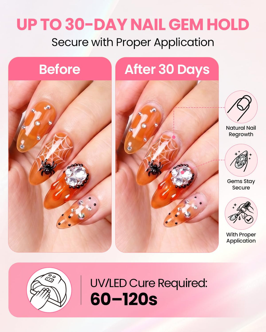 Rhinestone Glue for Nails: Super Strong 3D Gel for Nail Charms 30g