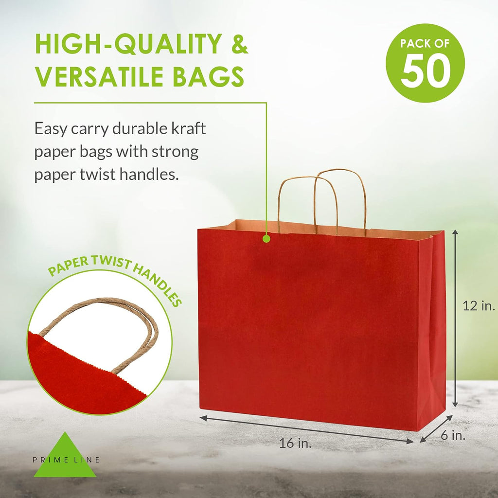 Extra Large Christmas Gift Bags Bulk, 16x6x12, 50 Pack