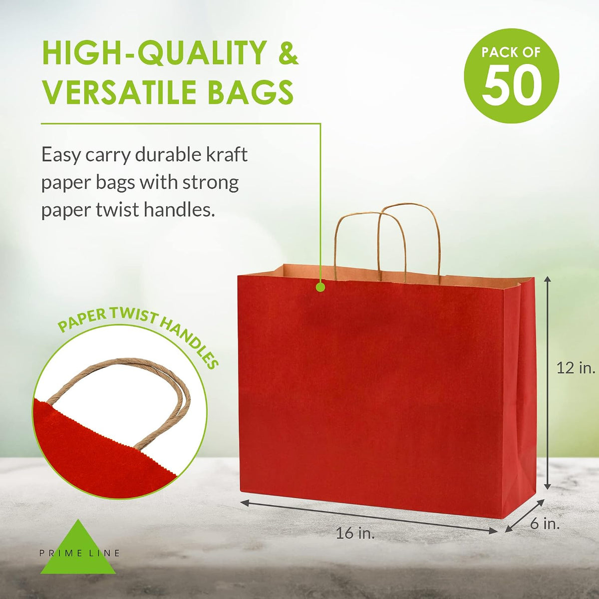Extra Large Christmas Gift Bags Bulk, 16x6x12, 50 Pack
