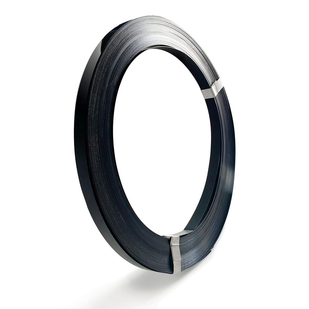 Black Steel Strapping Coil, 1/2"x 200ft Portable Pallet Strapping