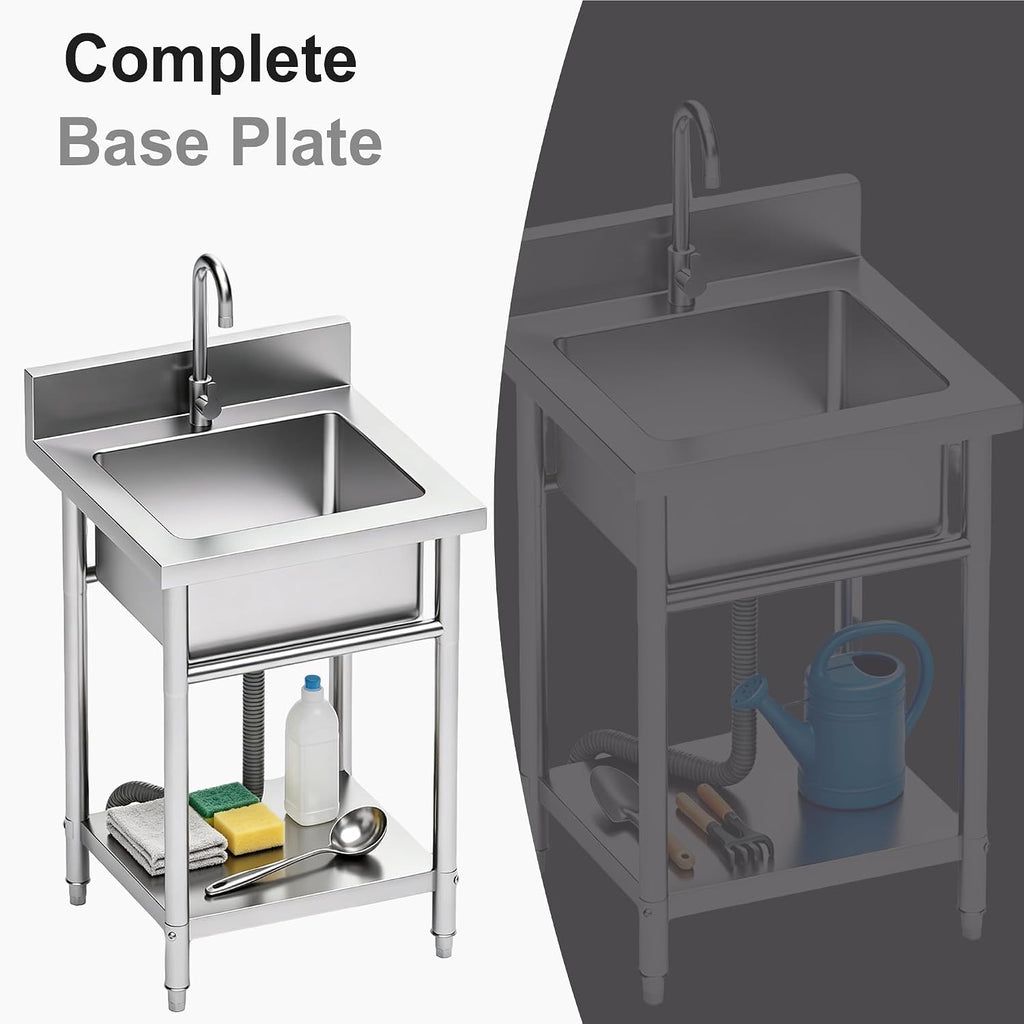 19.7in Freestanding Stainless Steel Utility Sink