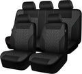 Car Seat Covers Full Sets, Front & Split Rear Bench for Car, 3D Tyre Embossed Automotive Interior Covers, Airbag
