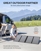 60W Portable Solar Panels, Foldable Solar Panel Charger for Power Station | Foldable Solar Panel High Efficiency with