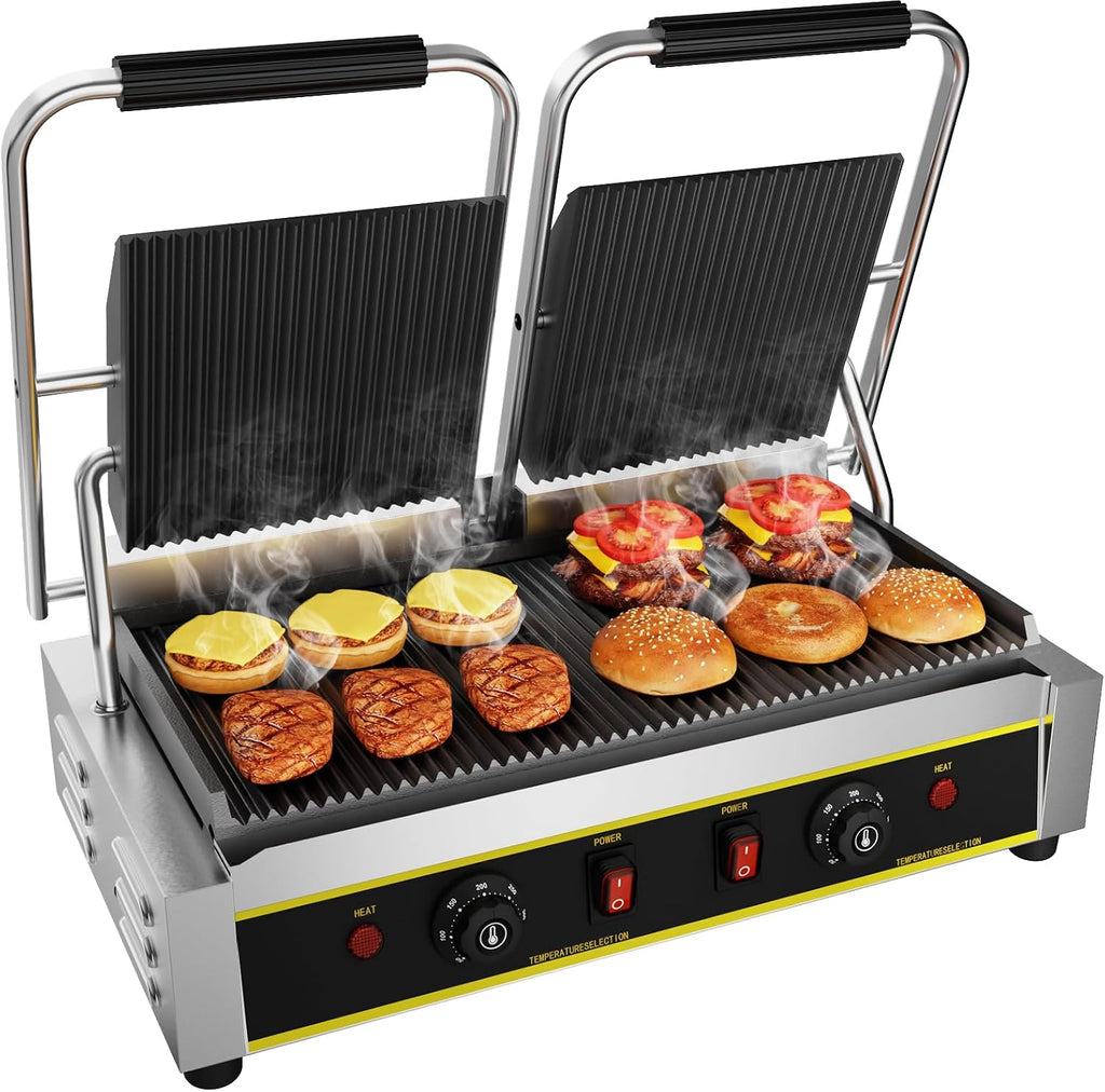Commercial Panini Press Grill, 3600W Electric Sandwich Panini Maker