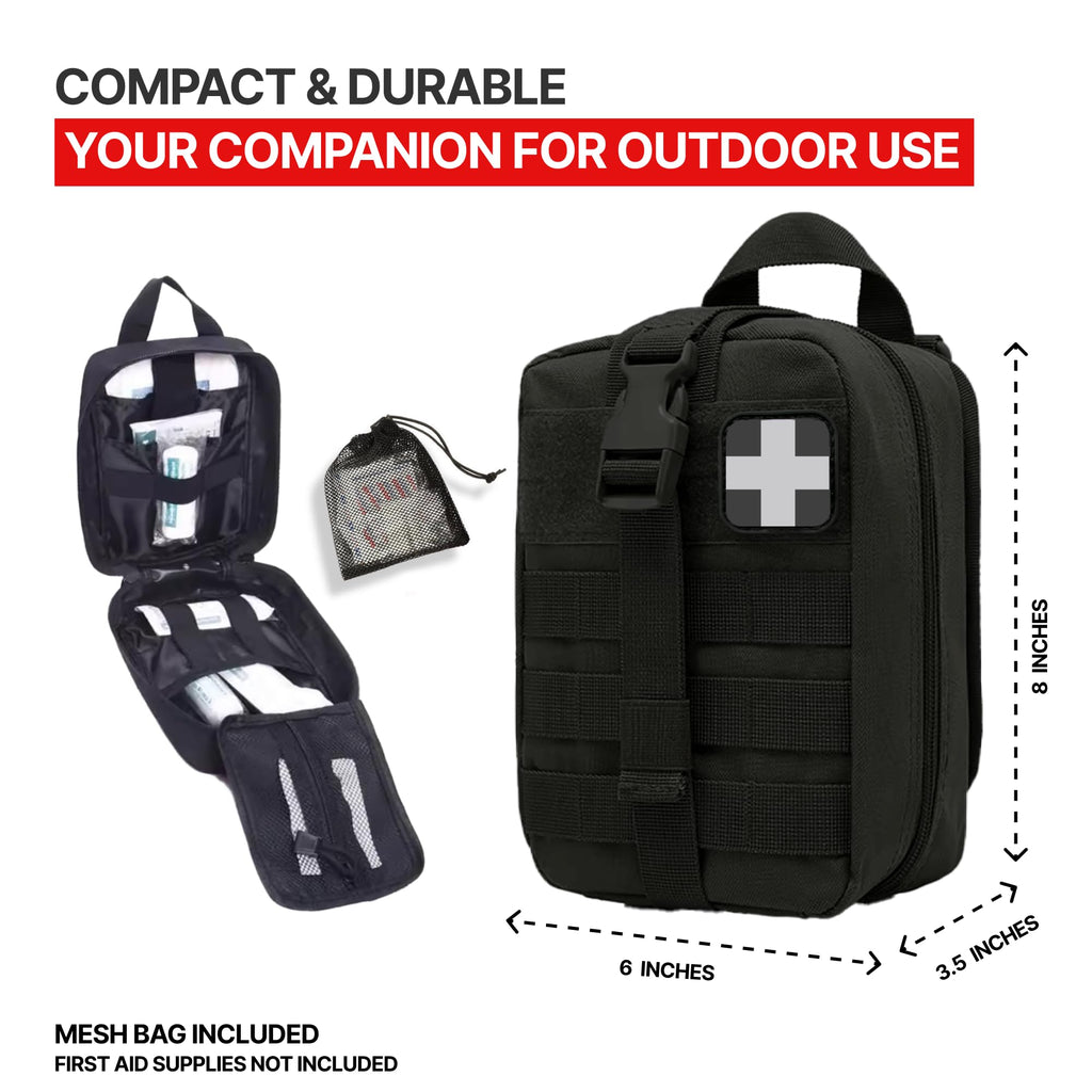Rip Away MOLLE IFAK Pouch with Quick-Grab Handle-First Aid Kit Trauma Medical Bag-Durable 600D Polyester Emergency