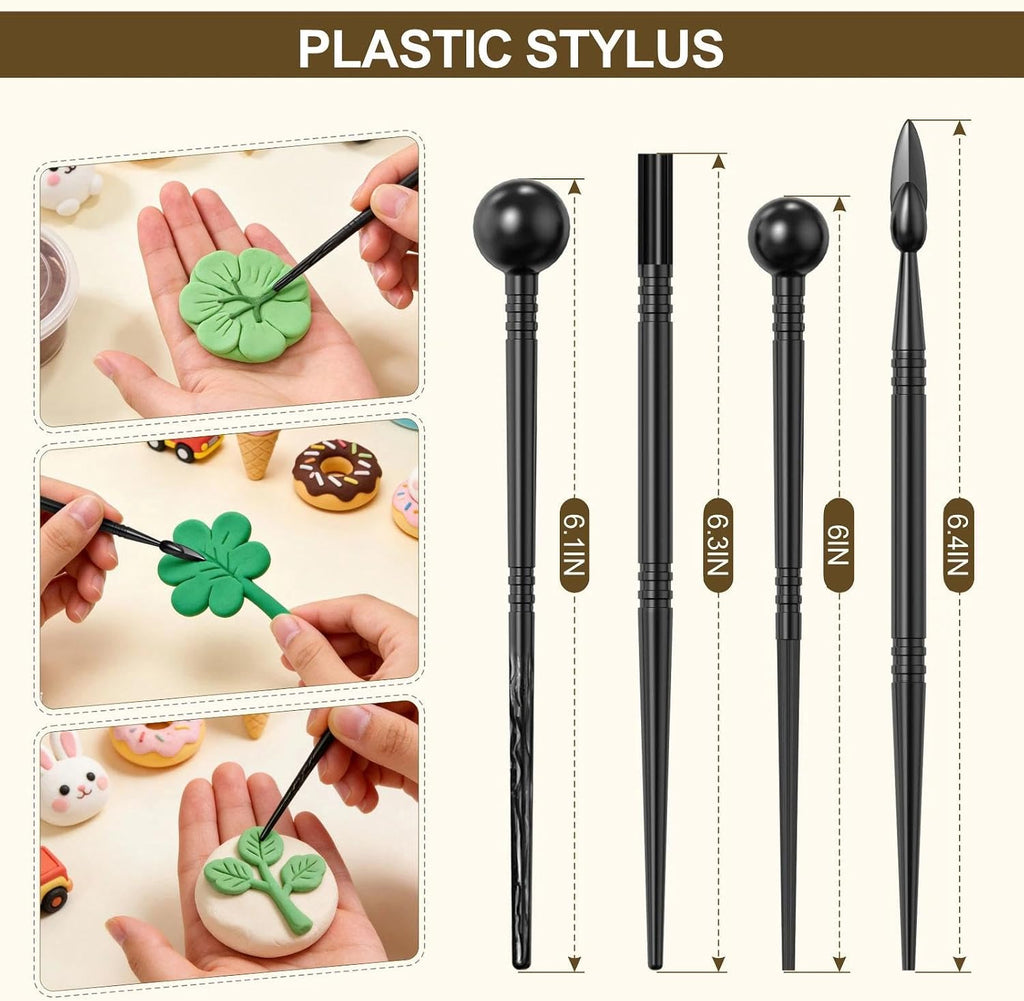 27PCS Air Dry Clay Tools Kit, Basic Polymer Clay Sculpting Tools | Pottery Tools for Adults, Pottery Craft, Carving