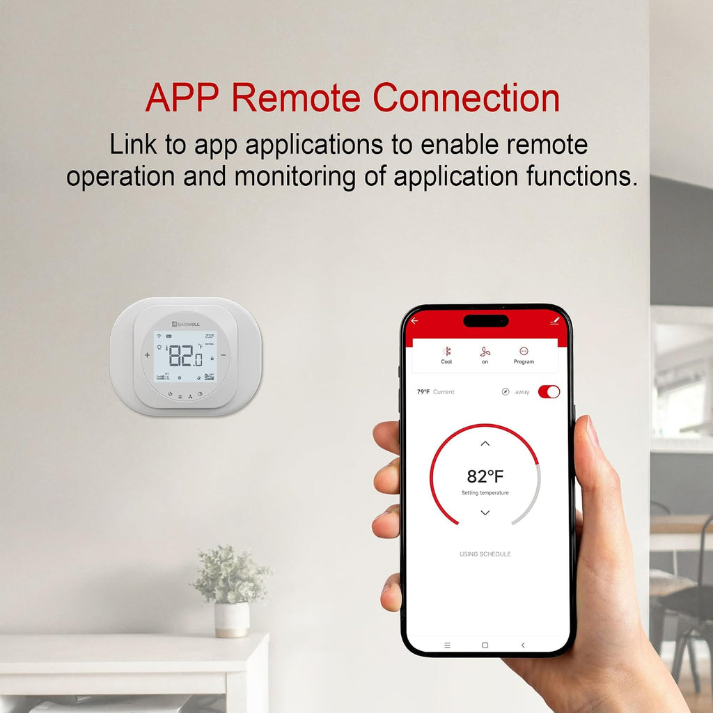 Smart WiFi Thermostat for Home, Programmable Thermostat with C-Wire Adapter, 3H/2C for Heat Pump & Conventional