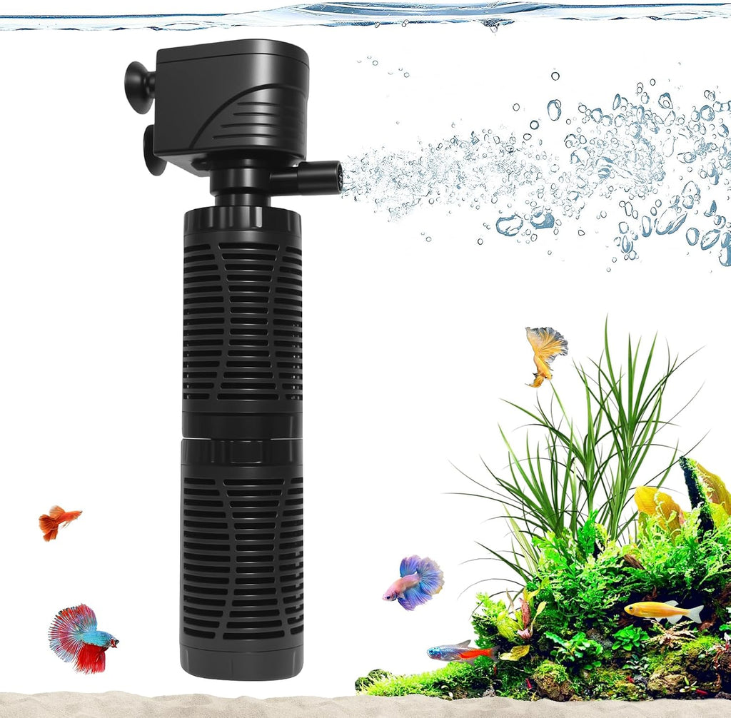 20W Submersible Aquarium Filter for 50–120 Gallon Fish Tanks, Quiet Operation Internal Pump, Energy Efficient, Easy