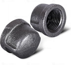 SUPPLY GIANT CNDQ0114 1-1/4" Black Malleable Iron Pipe Cap for 150 lb Applications with Female Thread, 1-1/4 in