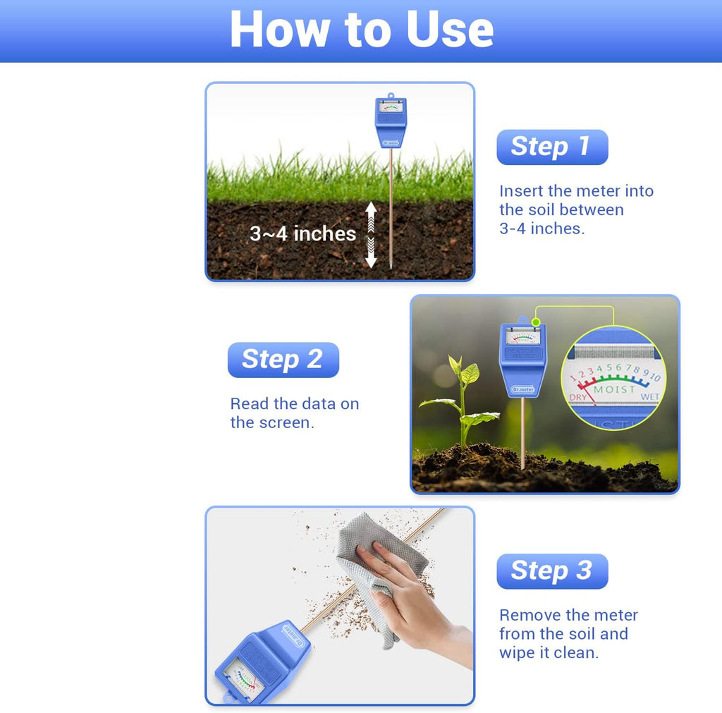 Soil Moisture Meter for Plants, Plant Water Gauge Test Kit | Hygrometer Moisture Sensor for Houseplants Indoor