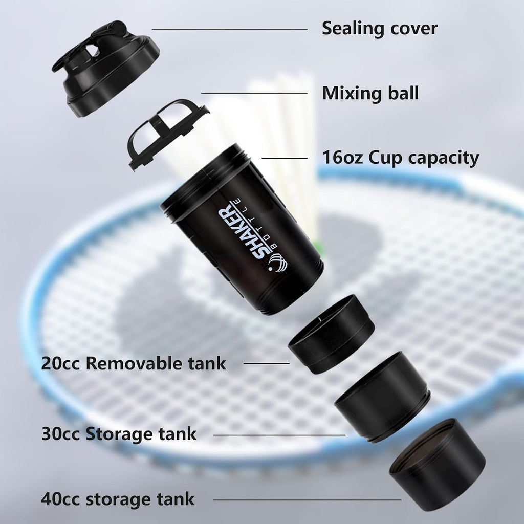 Shaker Bottle 16OZ Protein Shaker Bottles with Mix Ball Sports Water Bottle Leak Proof GYM Cup for Protein Mixes with