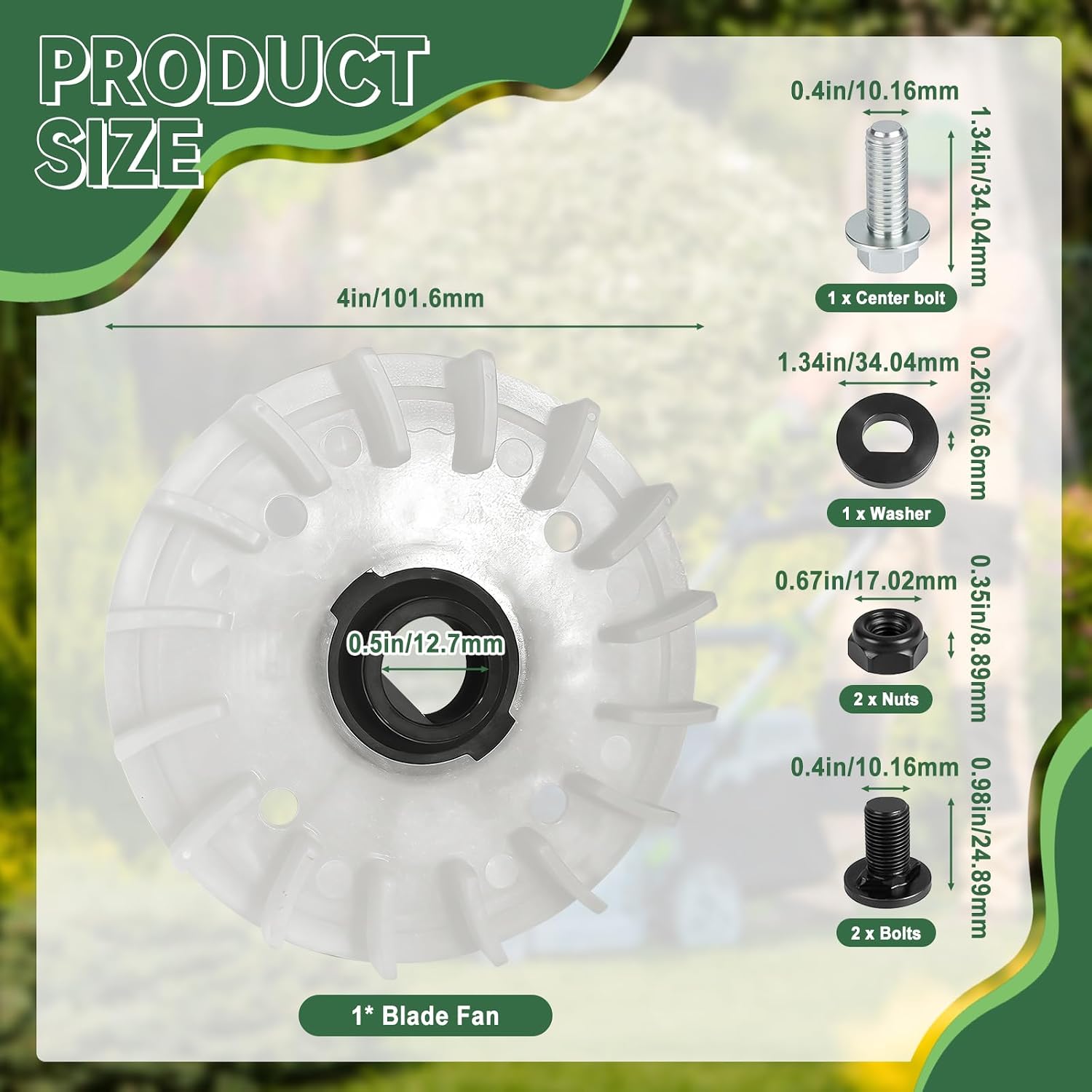Lawn Mower Blade Installation Hardware Kit for E-GO POWER+ 21" Dual-Blade Mowers – Complete Replacement Set with Fan
