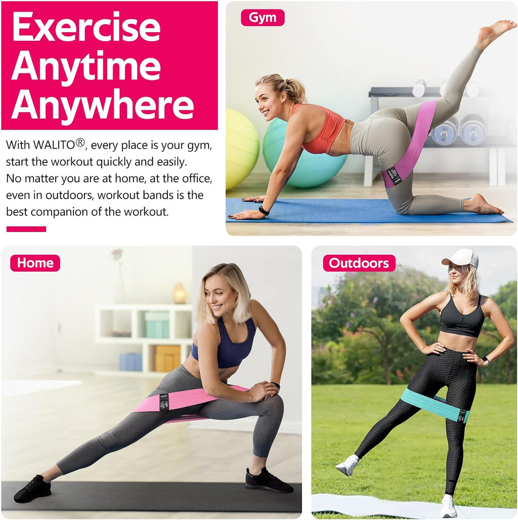 Resistance Bands for Working Out, Fabric Exercise Bands for Legs and Butt, Workout Bands for Women and Men, Booty