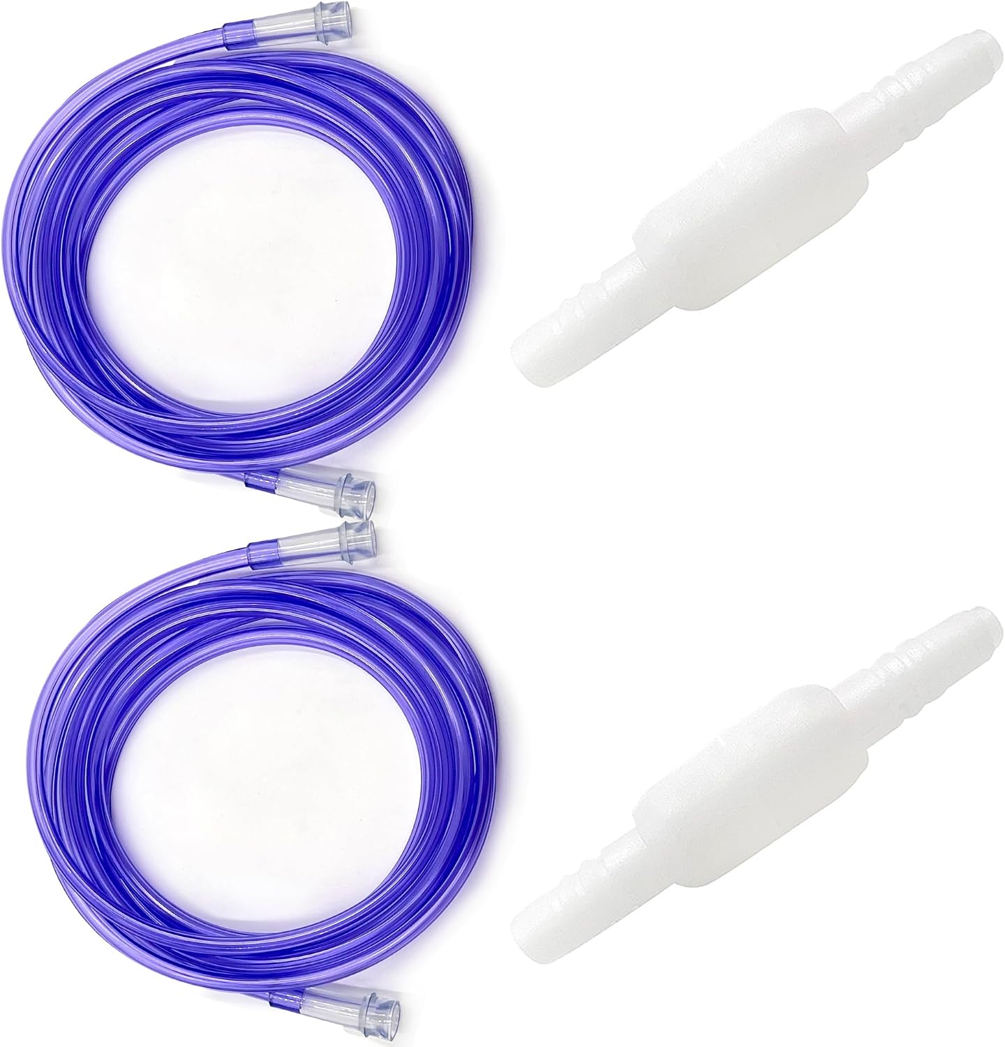 2pk 25Ft Oxygen Supply Tubing - Swivel Connectors, Crush Resistant - 360 degree rotation, for Nasal Cannulas, Cannula