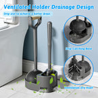 Toilet Brush and Plunger Set, Curved Head Deep Clean, Grey 2 Pack