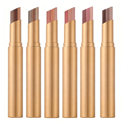 6 PCS Cream Eyeshadow Stick Set, 3-in-1 Gradient Eye Shadow Sticks, Waterproof Shimmer Formula, One-Swipe Ombre Eye