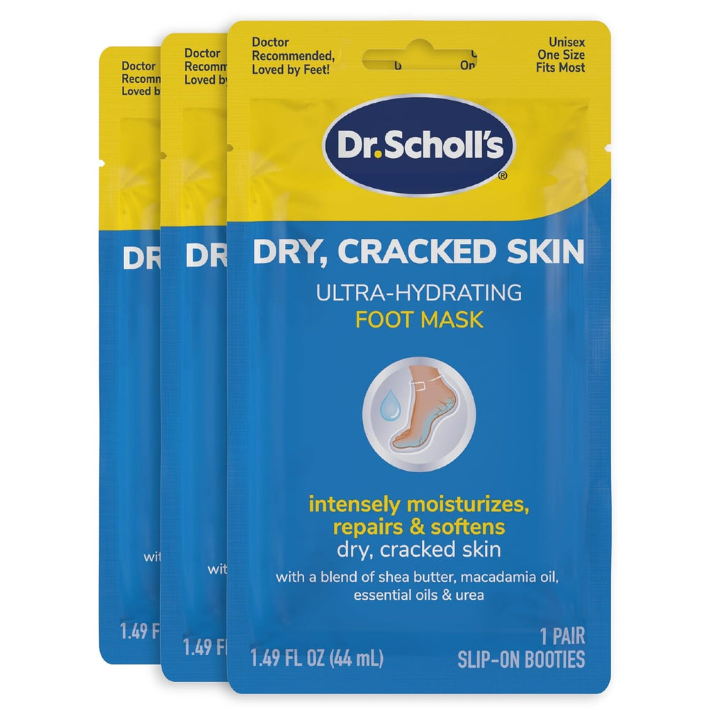 Dry, Cracked Skin, Ultra Hydrating Foot Mask, 3 Pairs Moisturizing Socks: Intensely Moisturizes Repairs and Softens