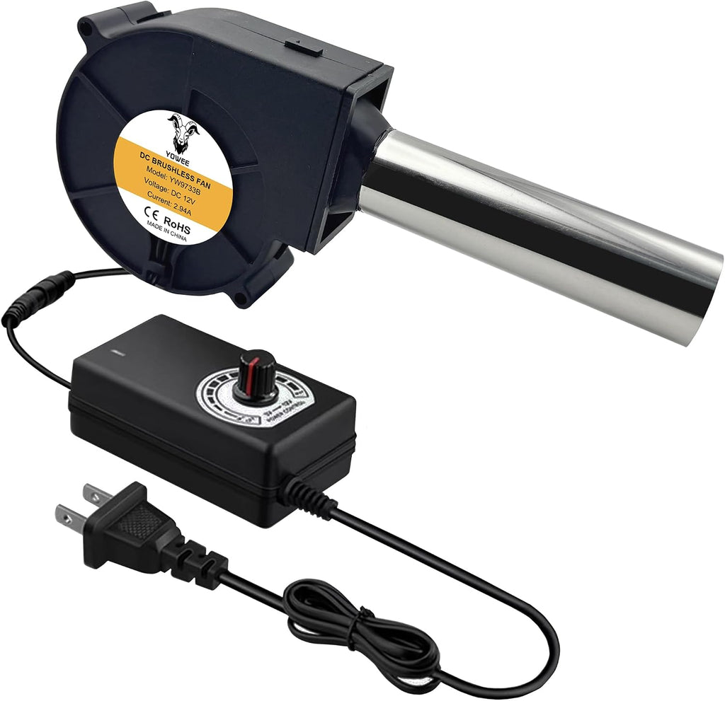 YOWEE BREEZE 97mm x 33mm 12V Centrifugal Blower,AC 100V-240V Speed Control