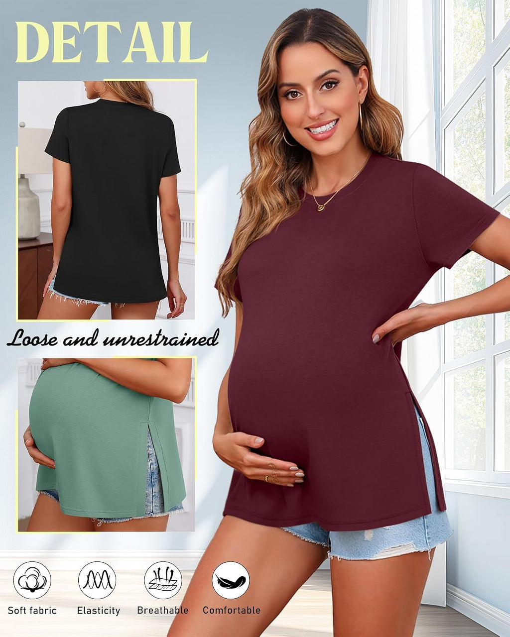 3 Pack Women's Maternity T Shirts
