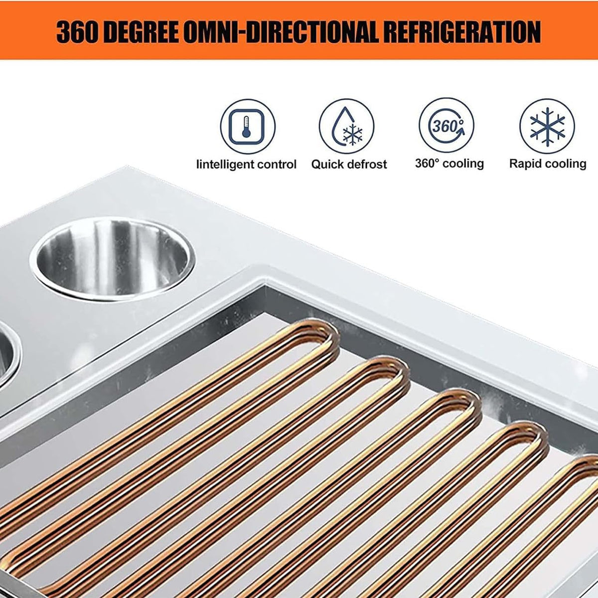 220W Commercial Rolled Ice Cream Machine, Stainless Steel Stir-Fried Ice Cream Roll Maker, Yogurt Fry ice Cream