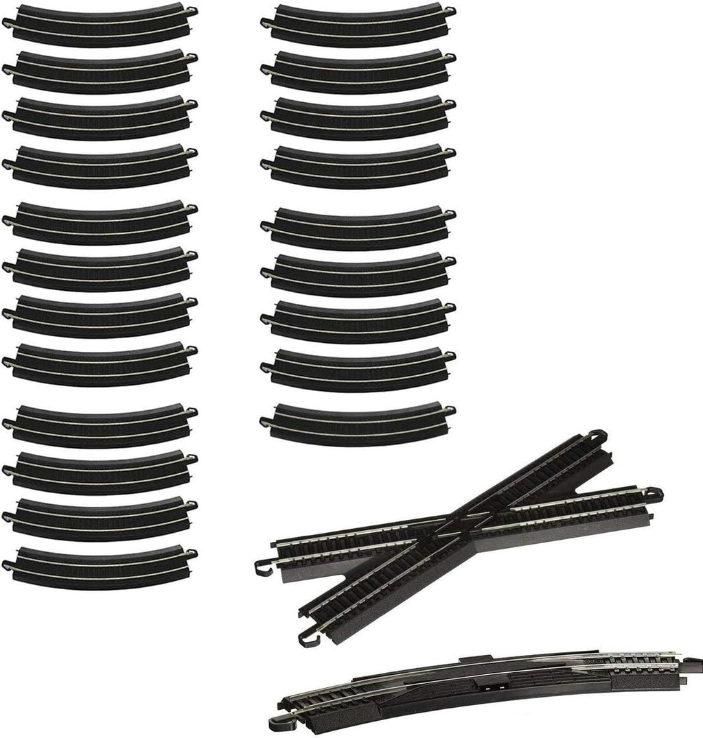 Trains Snap-Fit E-Z TRACK E-Z TRACK FIGURE 8 TRACK PACK - STEEL ALLOY Rail With Black Roadbed - HO Scale Medium |