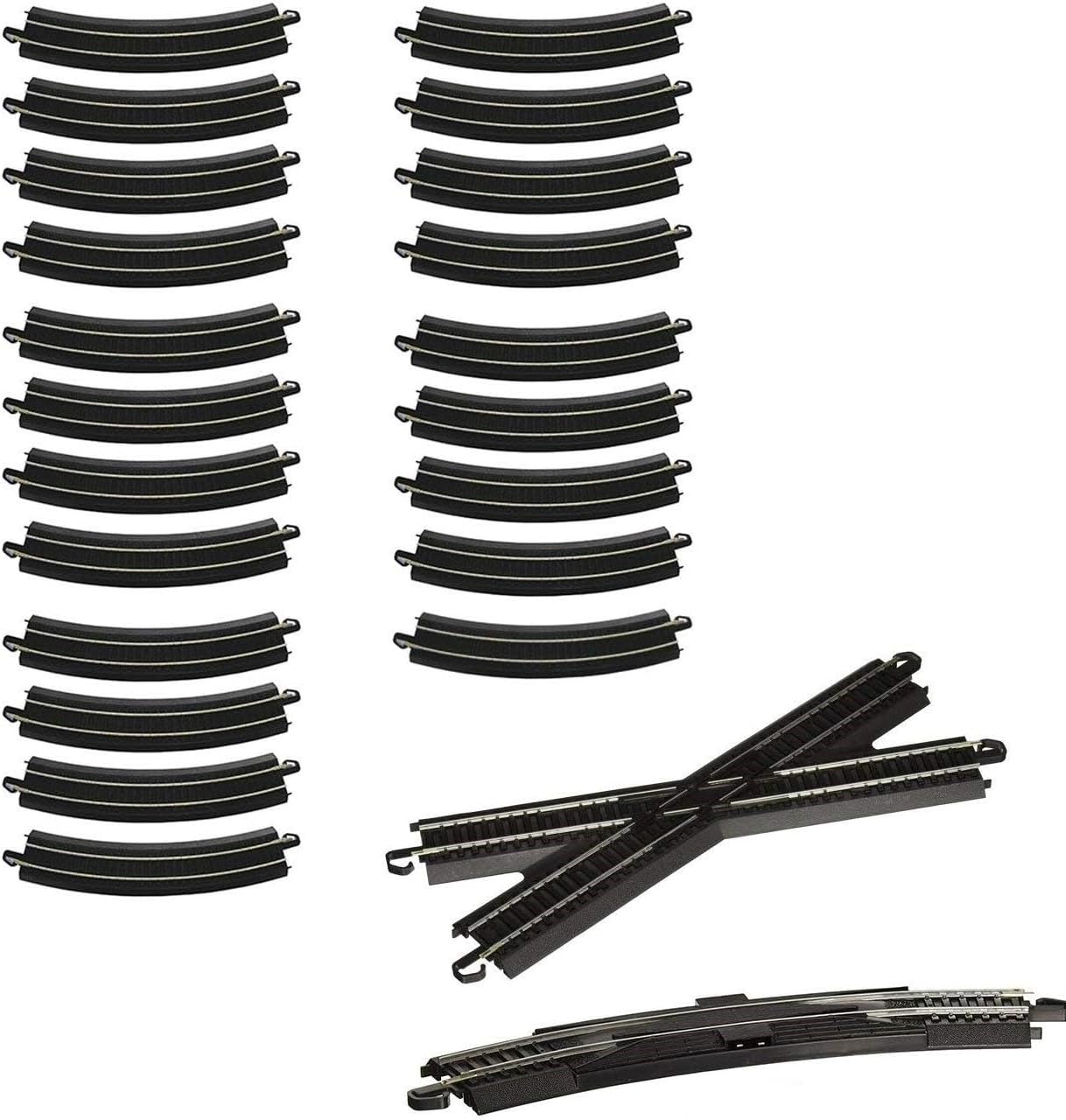 Trains Snap-Fit E-Z TRACK E-Z TRACK FIGURE 8 TRACK PACK - STEEL ALLOY Rail With Black Roadbed - HO Scale Medium |