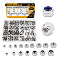 SAE & Metric Nylon Insert Lock Nut Assortment 405 Pcs, 304 SS