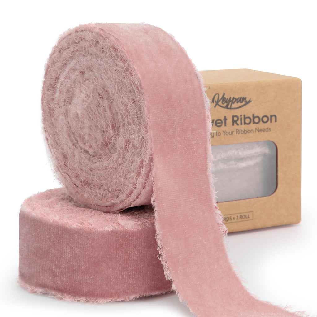 Light Pink Velvet Ribbon for Wedding, 1 in x 6 yd