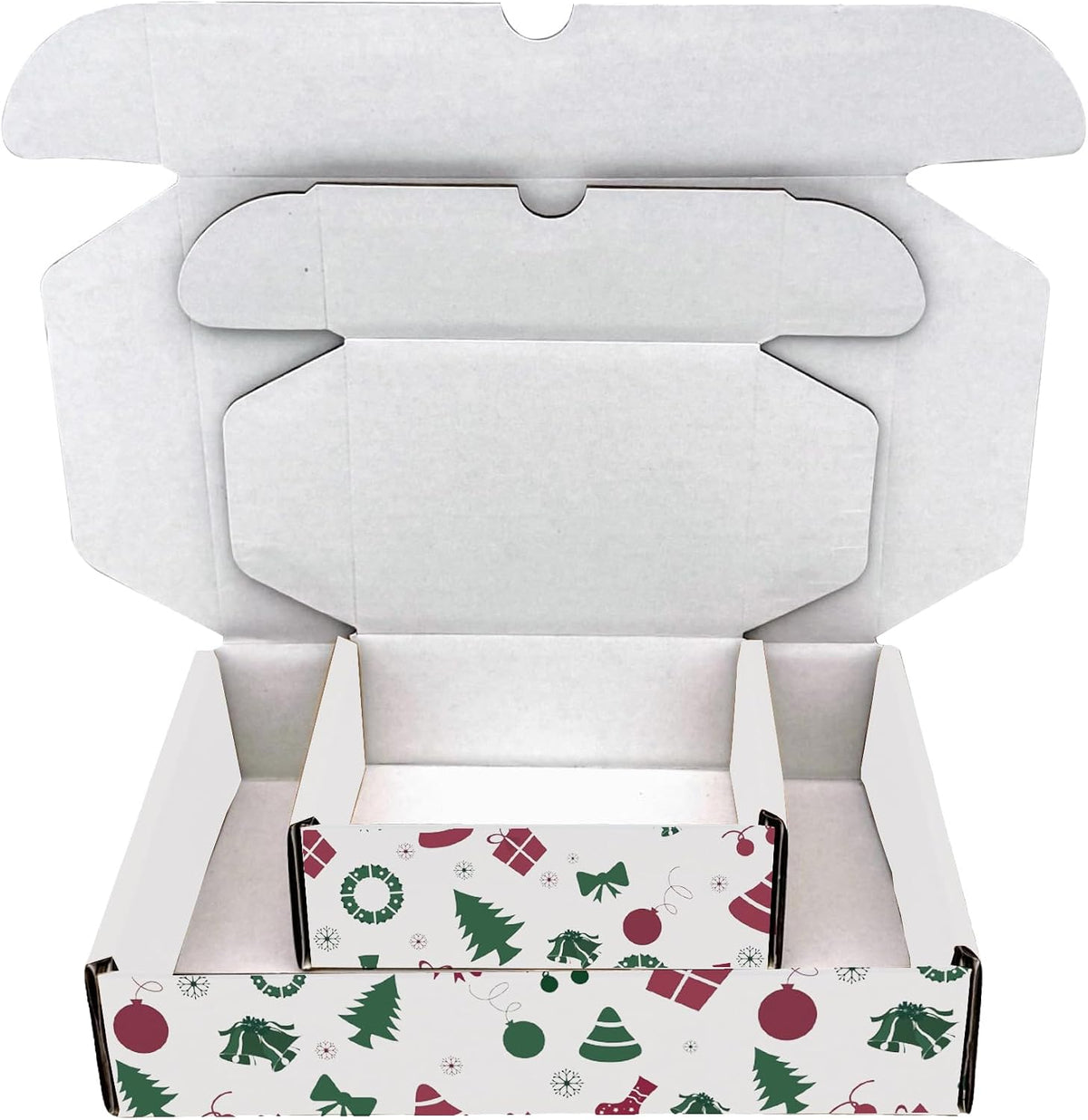 12x9¼x2", X-mas Gift Mailer Boxes, White Christmas Print, 15 Pcs