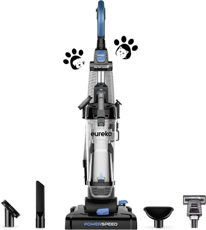 PowerSpeed Lightweight Upright Vacuum Cleaner for Carpet and Hard Floor, Powerful Bagless Upright Vacuum Cleaner for