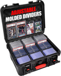 Graded Card Case Storage Box for PSA BGS SGC CGC CSG Slabs, Waterproof Sports Card Case with 6 Adjustable Dividers