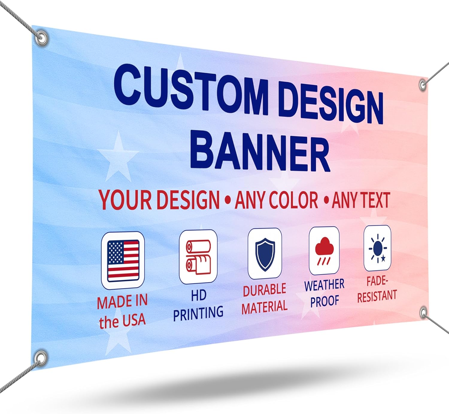 Personalized Custom Vinyl Banner 3–10 ft – Printed Sign for Indoor or Outdoor Use – Large Custom Banner for Business