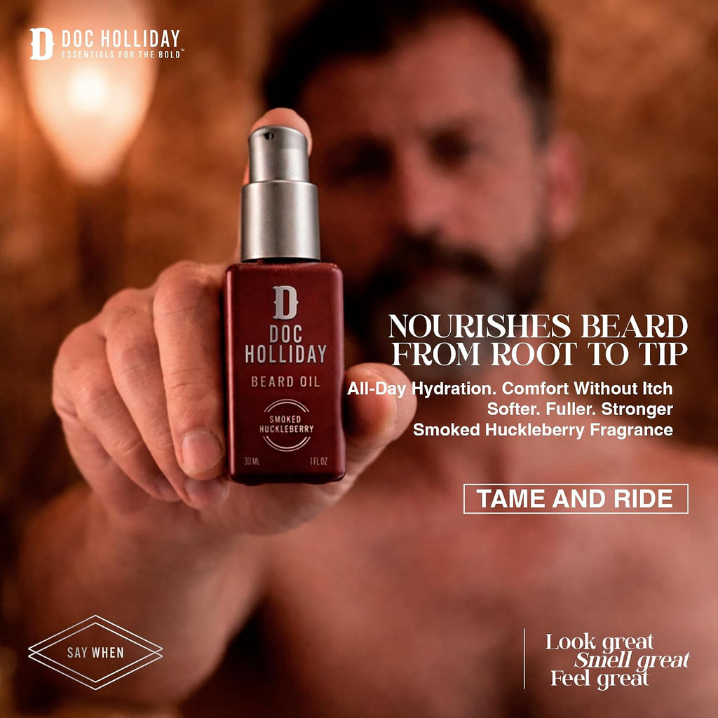 Beard Oil - Smoked Huckleberry | Lightweight, Non-Greasy Beard Oil | Supports Growth, Tames, Softens & Conditions