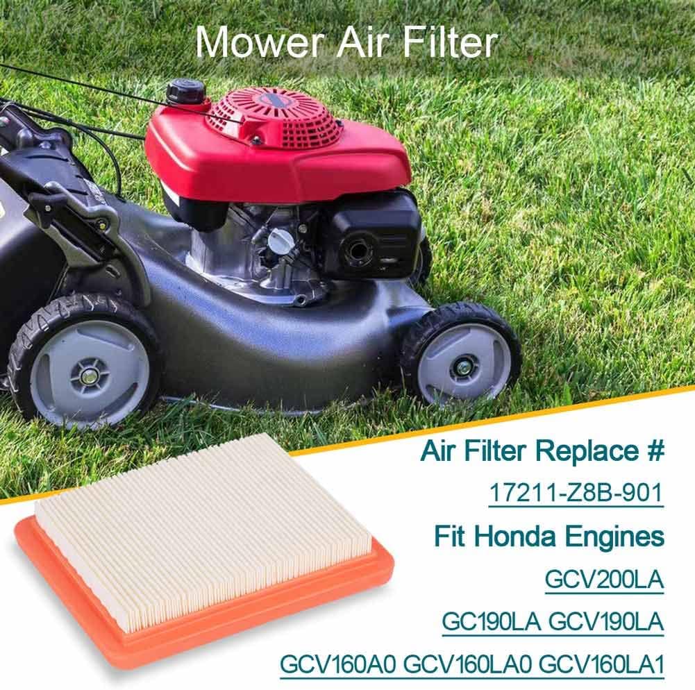Emmawin 17211-Z8B-901 Air Filter, 4 Pack HRX217 Air Filter for Honda GCV160LA1 GCV190LA Engine Harmony II HRR216 HRR216K9VKAA HRS216 HRN216 Walk Behind Mower