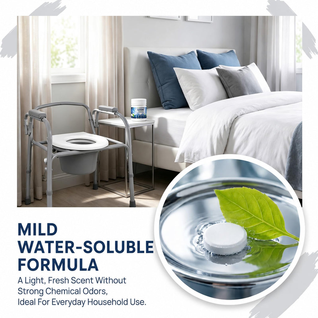 Urine Odor Eliminator Tablets for Bedside Commodes, Urinals, 100 Counts