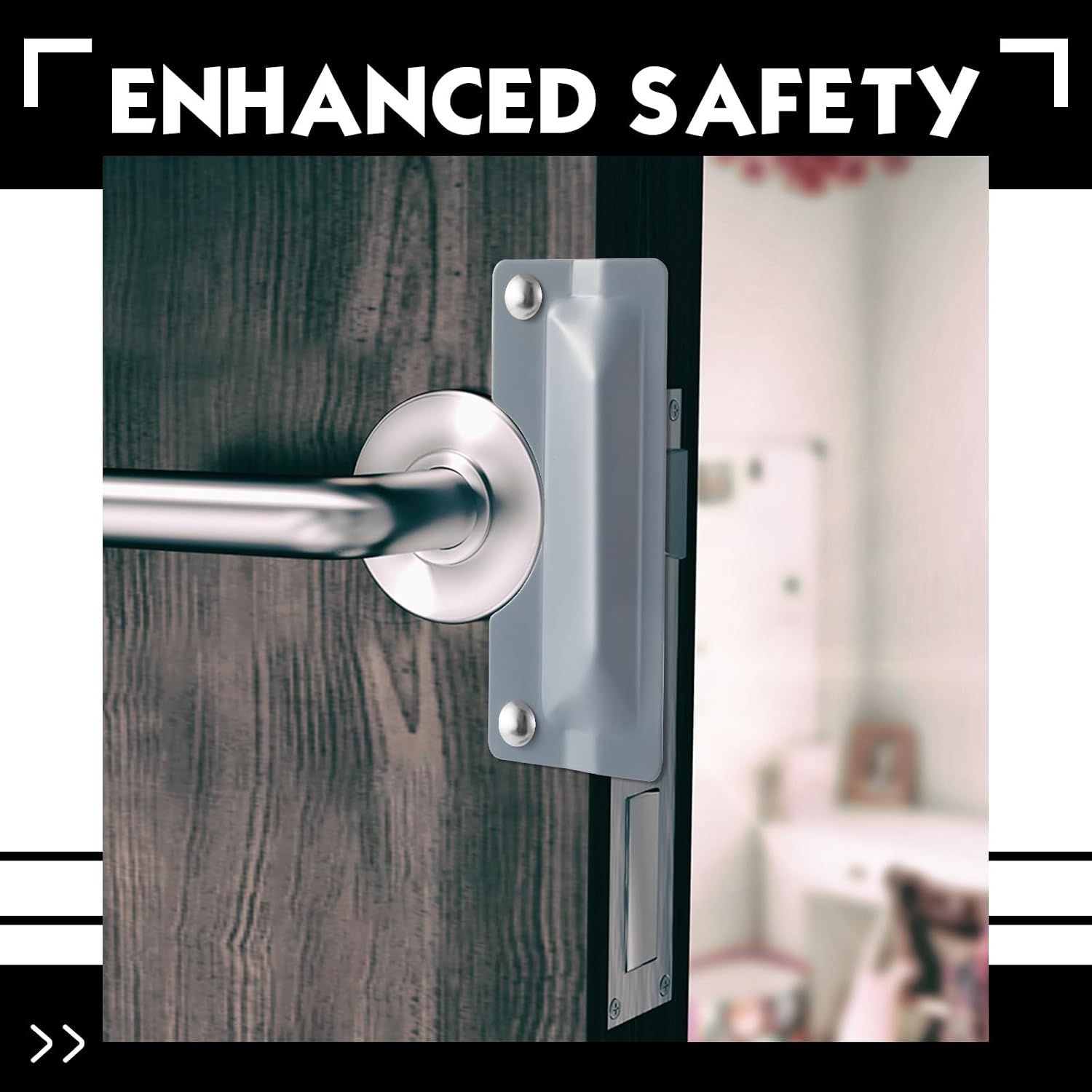 2 Pcs 3 x 7'' Door Latch Guard Plate Cover Electroplated Sand Carbon Steel Latch Guard Security Plate Gray Door