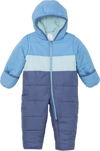 Baby Insulated One-Piece Snowsuit | Fleece-lined baby bunting; Convertible mittens and footies; Baby Boy and Girl;