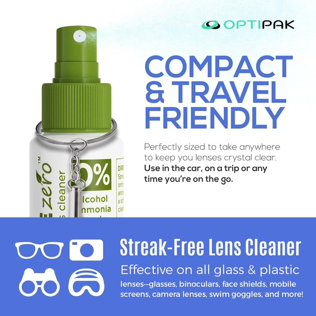 Sparkle Anti-Reflective Eco-Friendly Lens Cleaner & Repair Kit – (2) 1oz Glasses Cleaner Spray, (2) Microfiber Cloths