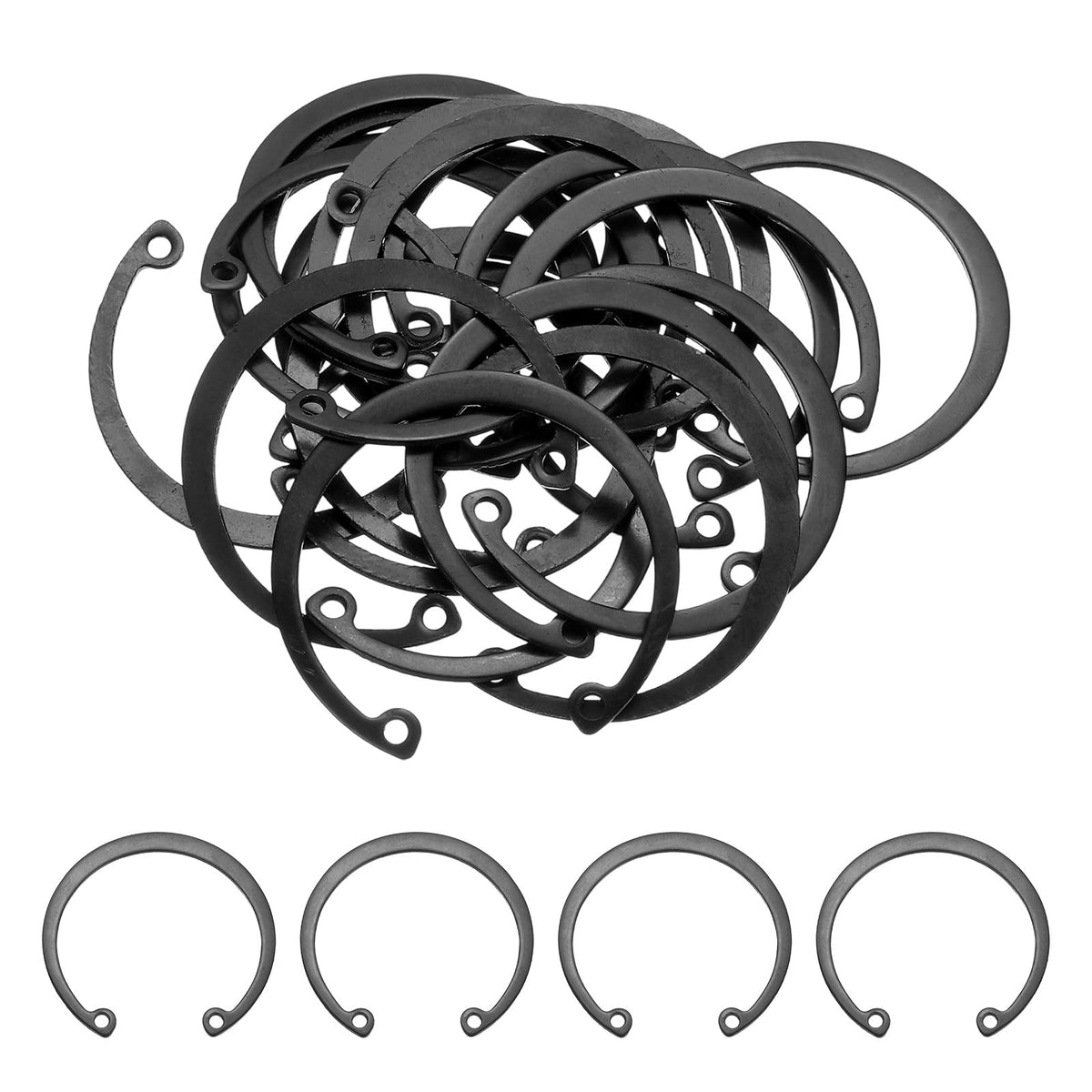 20Pcs 1-7/8" (48mm) Internal Retaining Ring Circlip, 65 Mn, Black