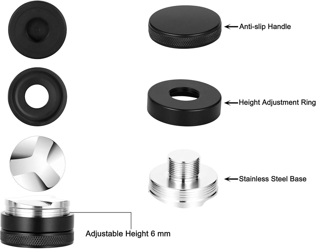 51mm Coffee Distributor, Adjustable Espresso Distributor & Coffee Leveler, 304 Stainless Steel Espresso Distribution
