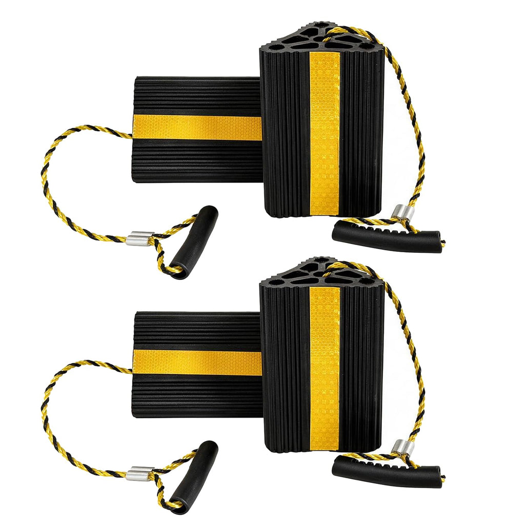 Wheel Chocks for RV Trailers 4 Pack with Rope