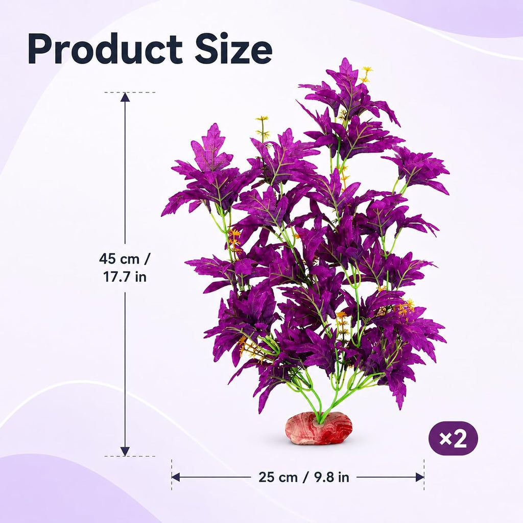 Silk Aquarium Plants, 18 Inch Artificial Silk Plants for Fish Tank
